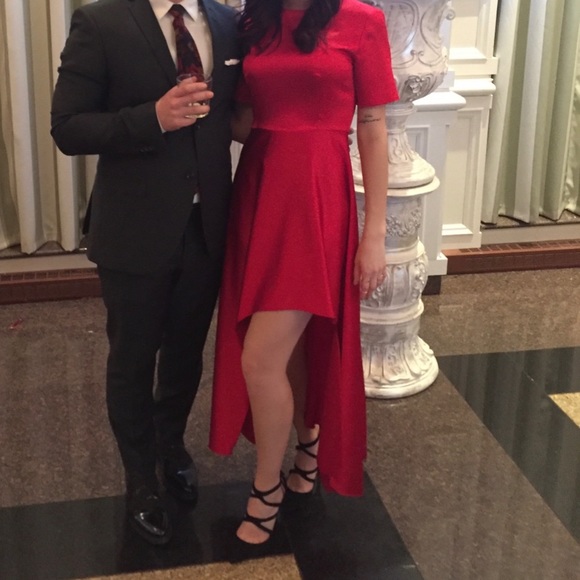 Zara red high-low dress - Picture 2 of 4